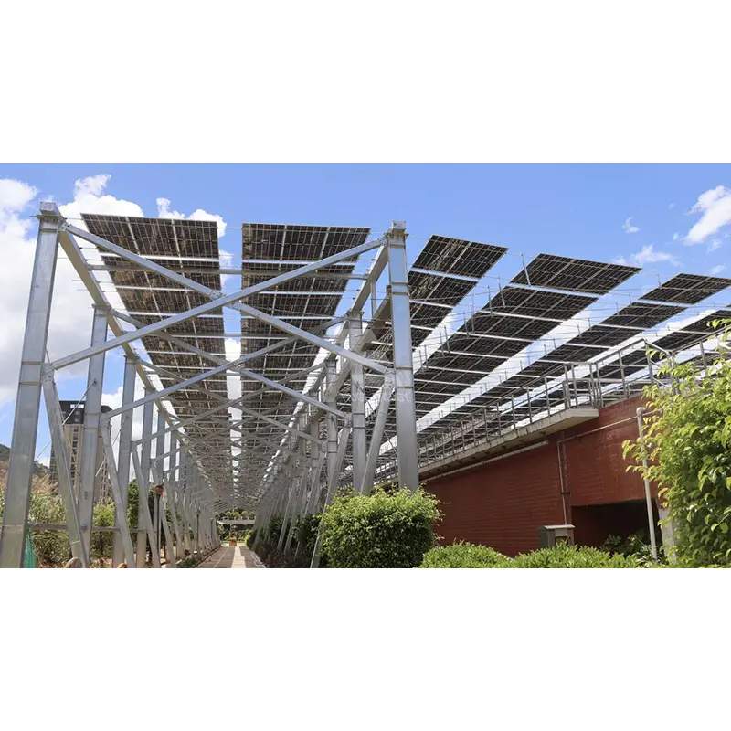 Sistema de montaje solar de doble poste en tierra Sistema de montaje solar de doble poste en tierra